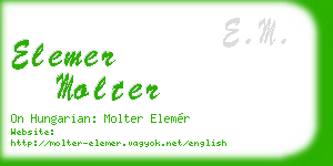 elemer molter business card